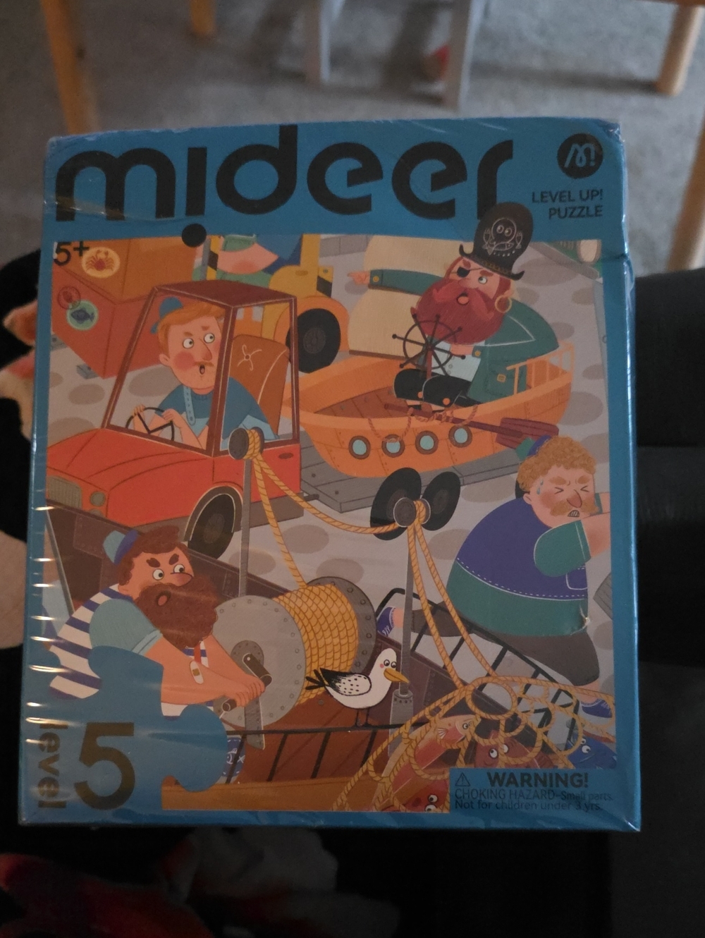 Mideer Blue Level Up! Kids Puzzle - Pirate & Harbor Adventure